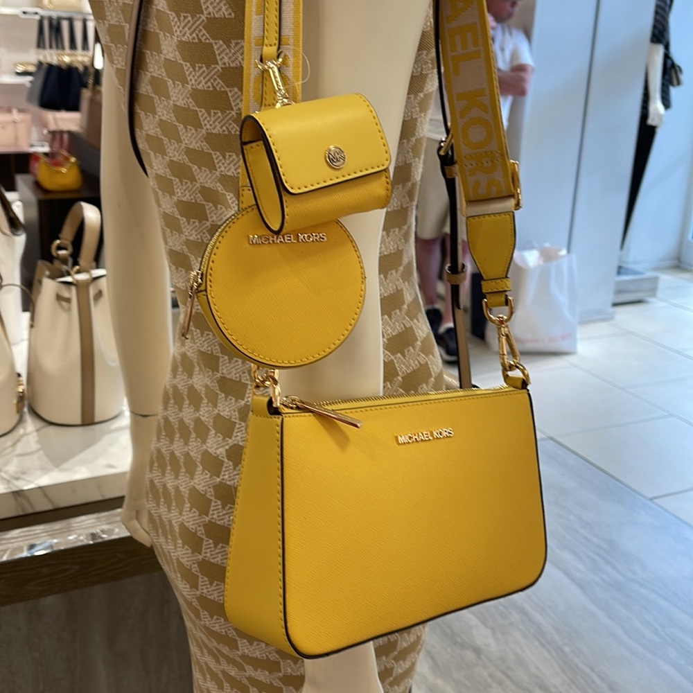 MICHAEL KORS JET SET TRAVEL SMALL SHOULDER CROSSBODY BAG WITH TECH ATTCH AIRPOD - Picture 15 of 16